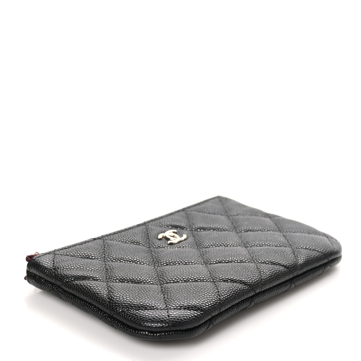 Caviar Quilted Small Cosmetic Case Black