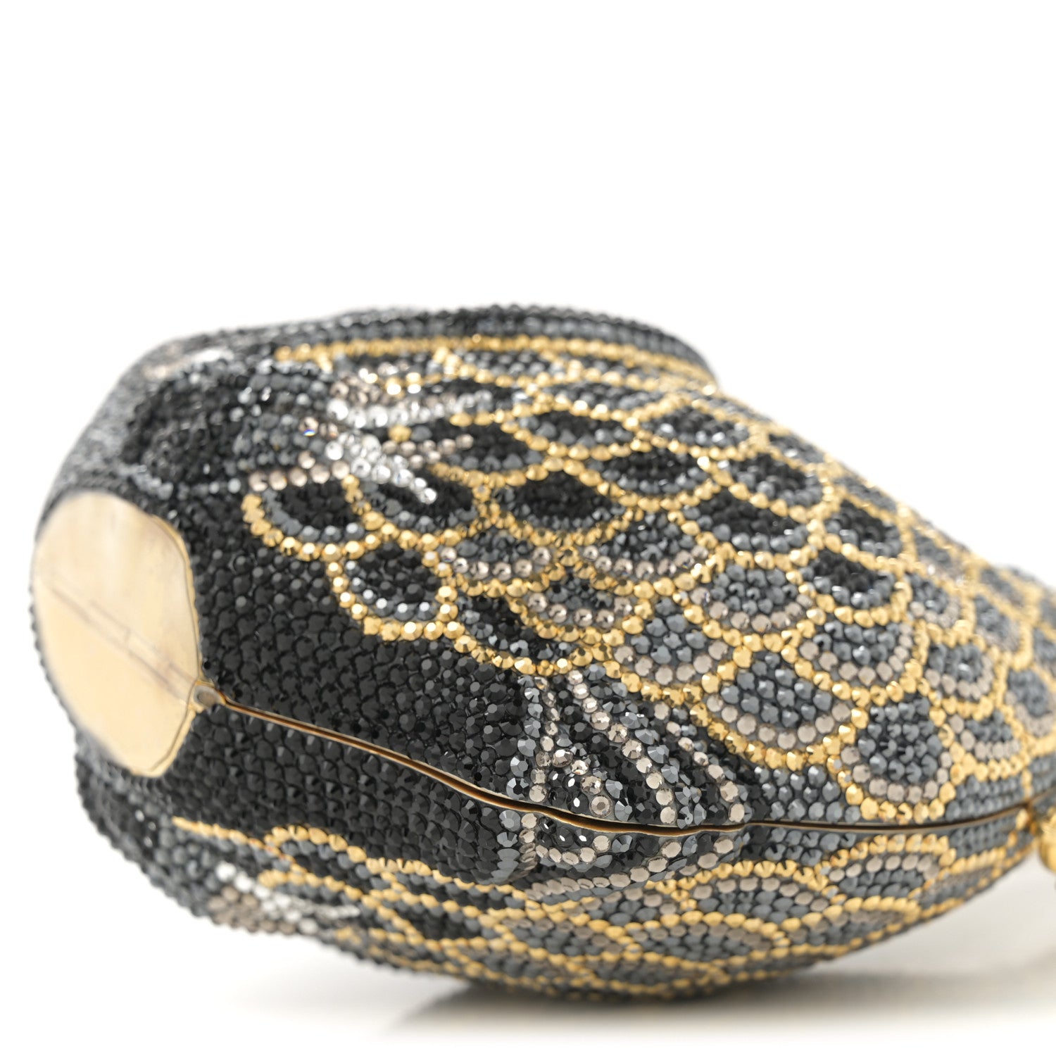 Judith Leiber Crystal Koi Fish Minaudiere Clutch Black Gold 9 of 10