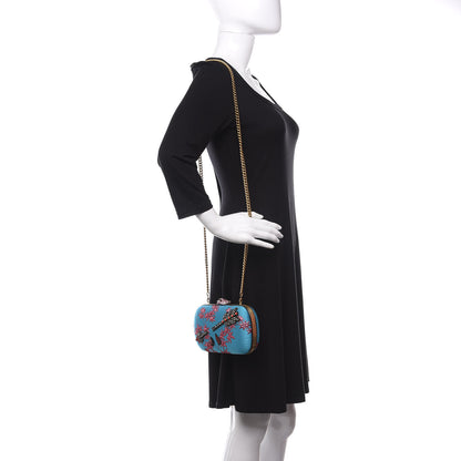 Gucci Brocade Floral Crystal Broadway Clutch Blue 2 of 11