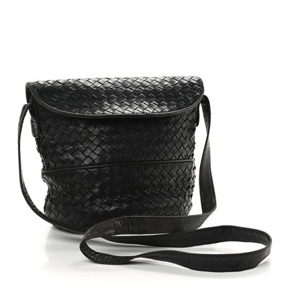 Bottega Veneta Nappa Intrecciato Crossbody Flap Bag Black 3 of 9