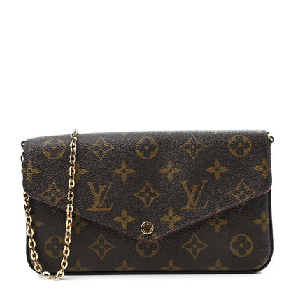 Louis Vuitton Monogram Pochette Felicie Chain Wallet Fuchsia 1 of 5