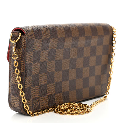 Louis Vuitton Damier Ebene Pochette Felicie Chain Wallet 4 of 15