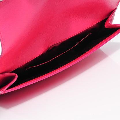 Saint Laurent Textured Calfskin Large Classic Y Clutch Fuchsia 5 of 7