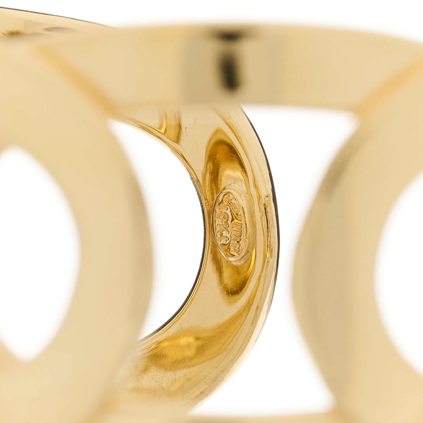 18K Yellow Gold Oval Cuff Bracelet