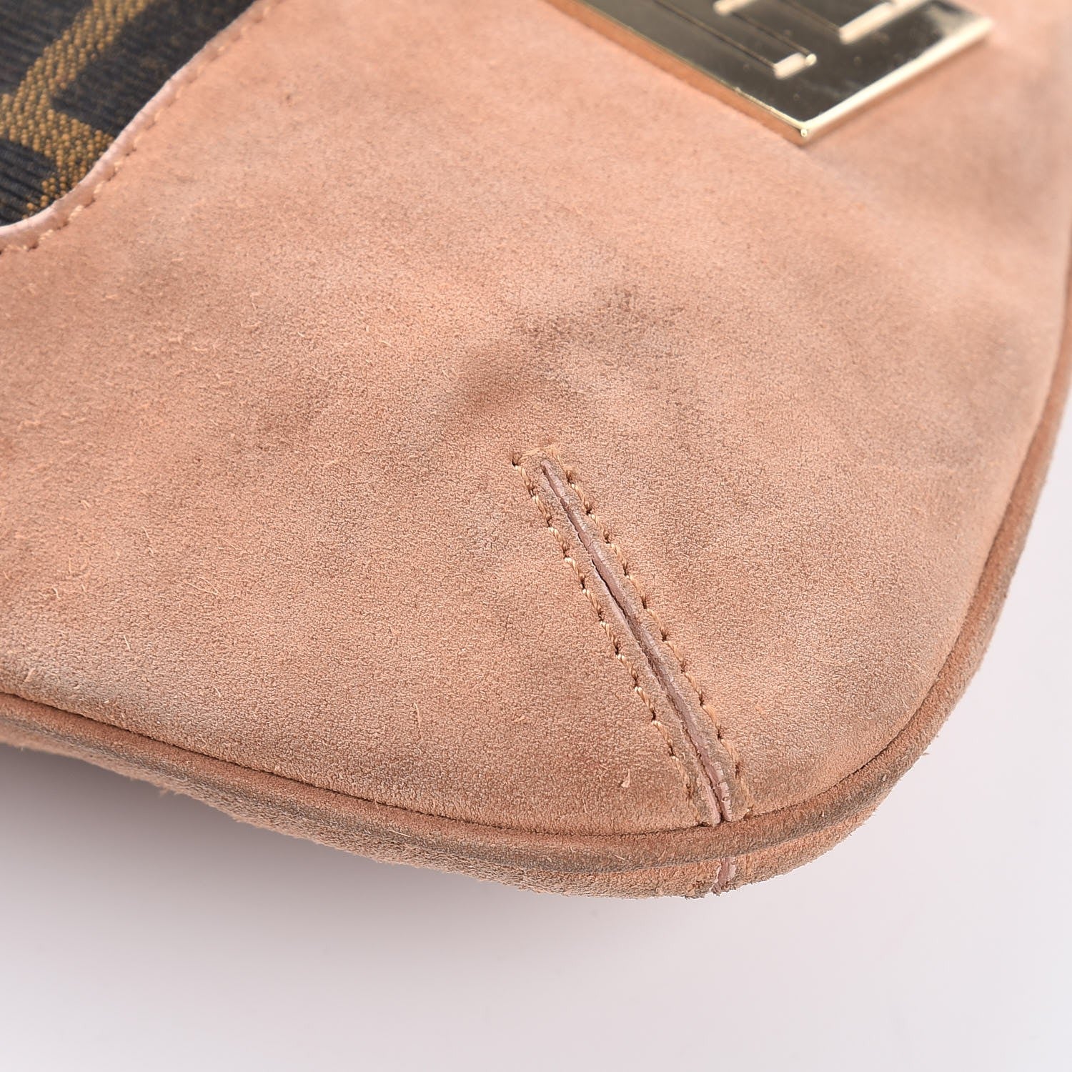 Fendi Suede Zucca Baguette Pink 12 of 13