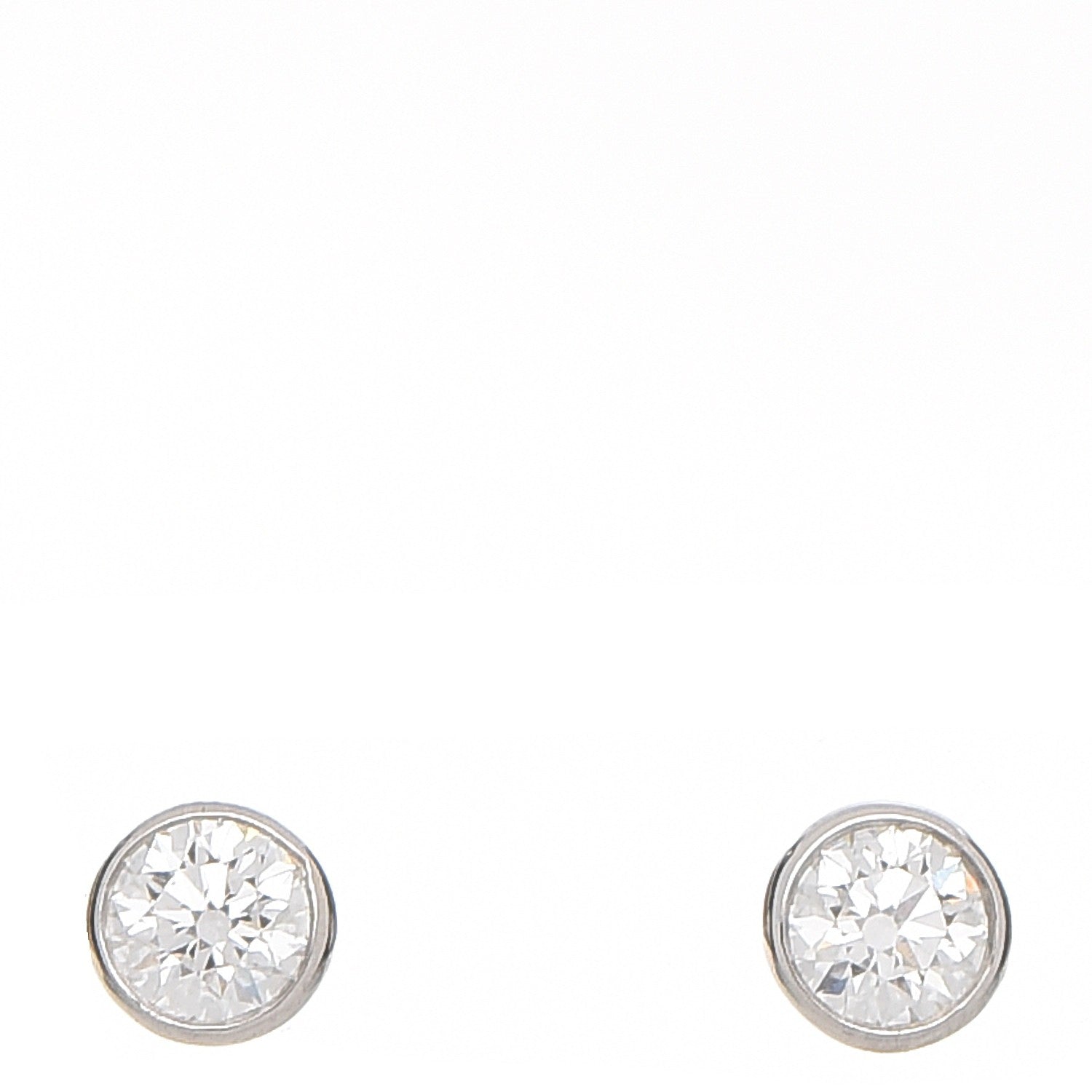 Tiffany Platinum Diamond .34ctw Elsa Peretti Diamonds By The Yard Earrings 1 of 7