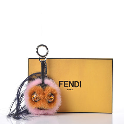 Fendi Mink Goat Fur QuTweet Bag Bug Charm Marshmallow Black 5 of 5