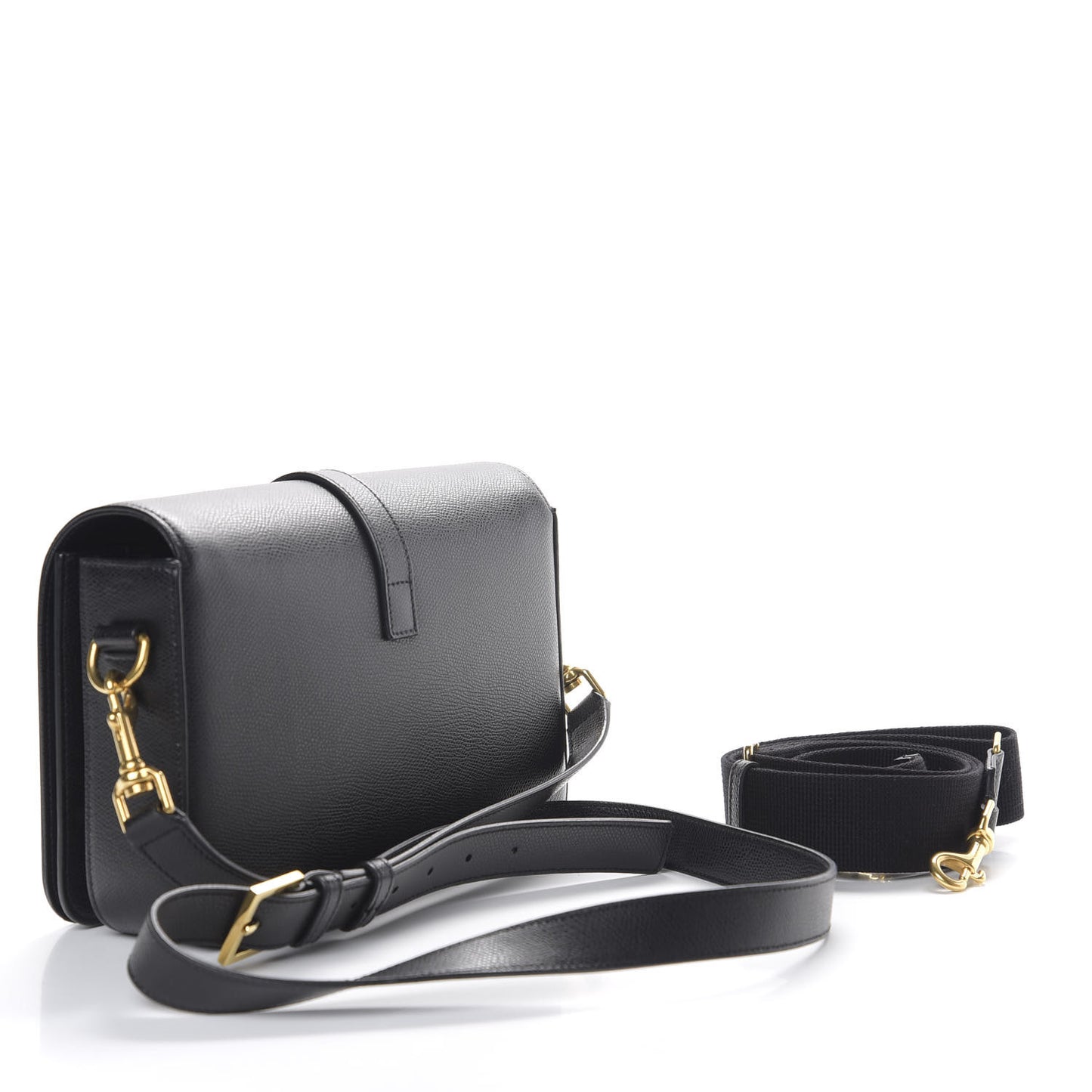 Textured Calfskin Medium Classic Monogram Universite Bag Black