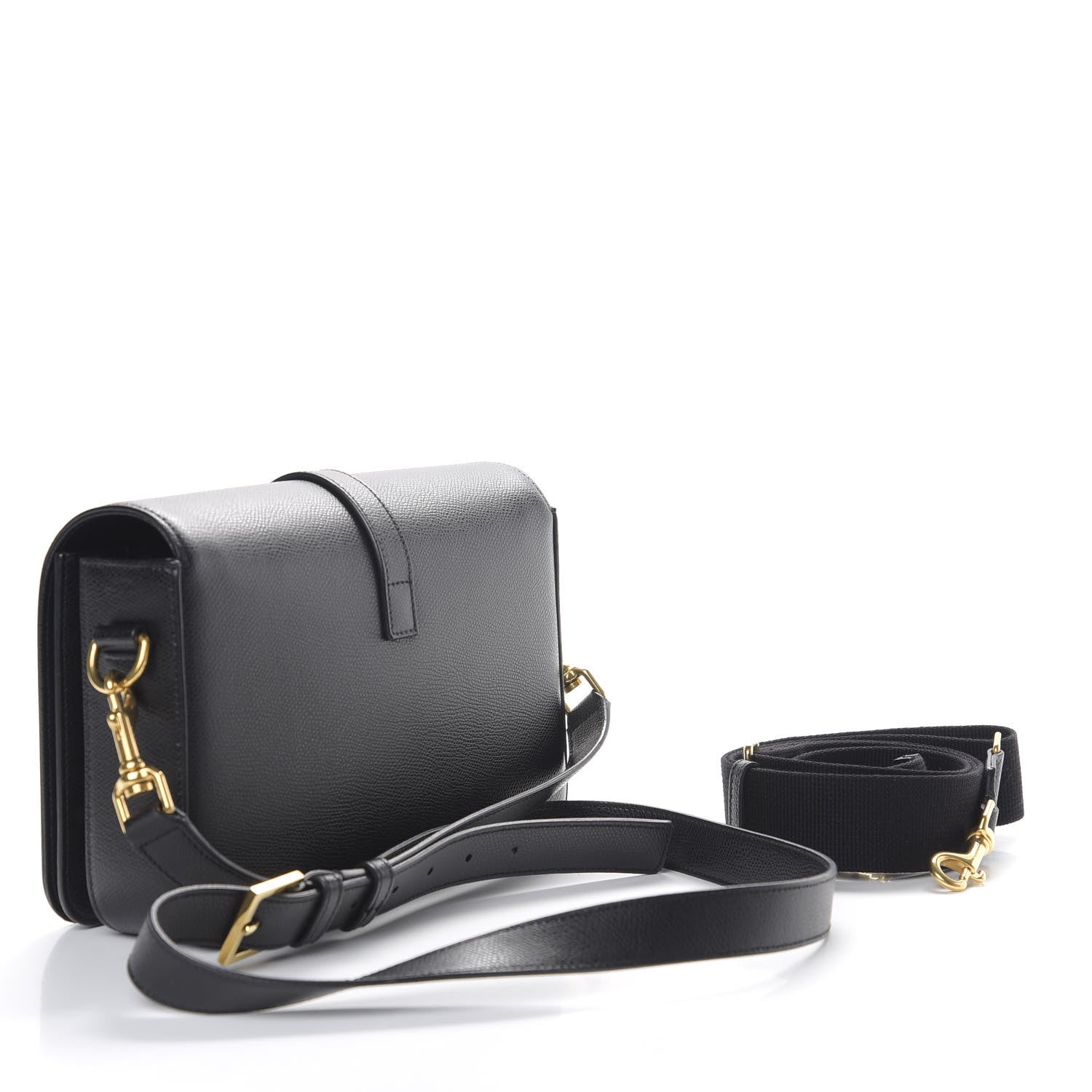 Saint Laurent Textured Calfskin Medium Classic Monogram Universite Bag Black 2 of 8