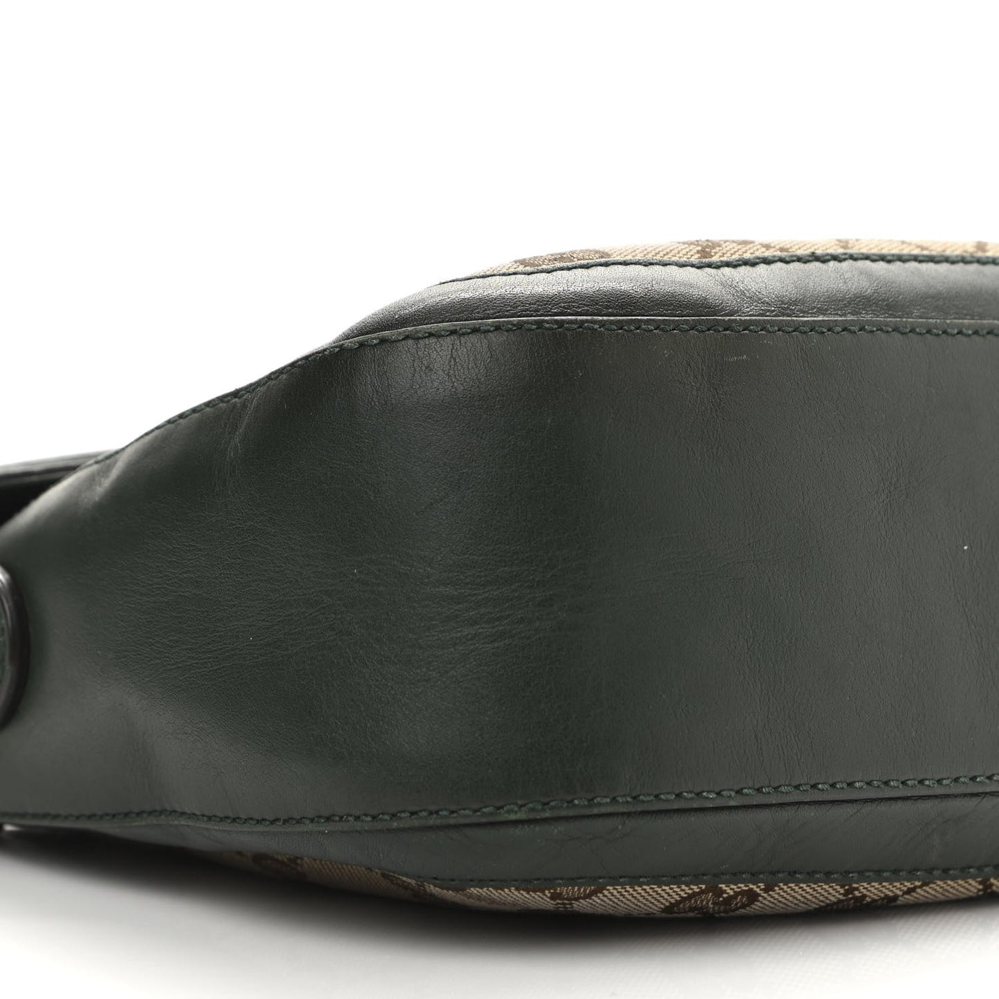 Monogram Calfskin Medium Lady Web Shoulder Bag Beige Green