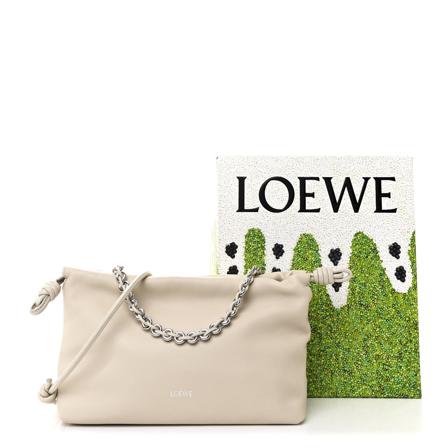 Loewe Mellow Nappa Medium Donut Chain Flamenco Knot Clutch Sea Salt 11 of 11