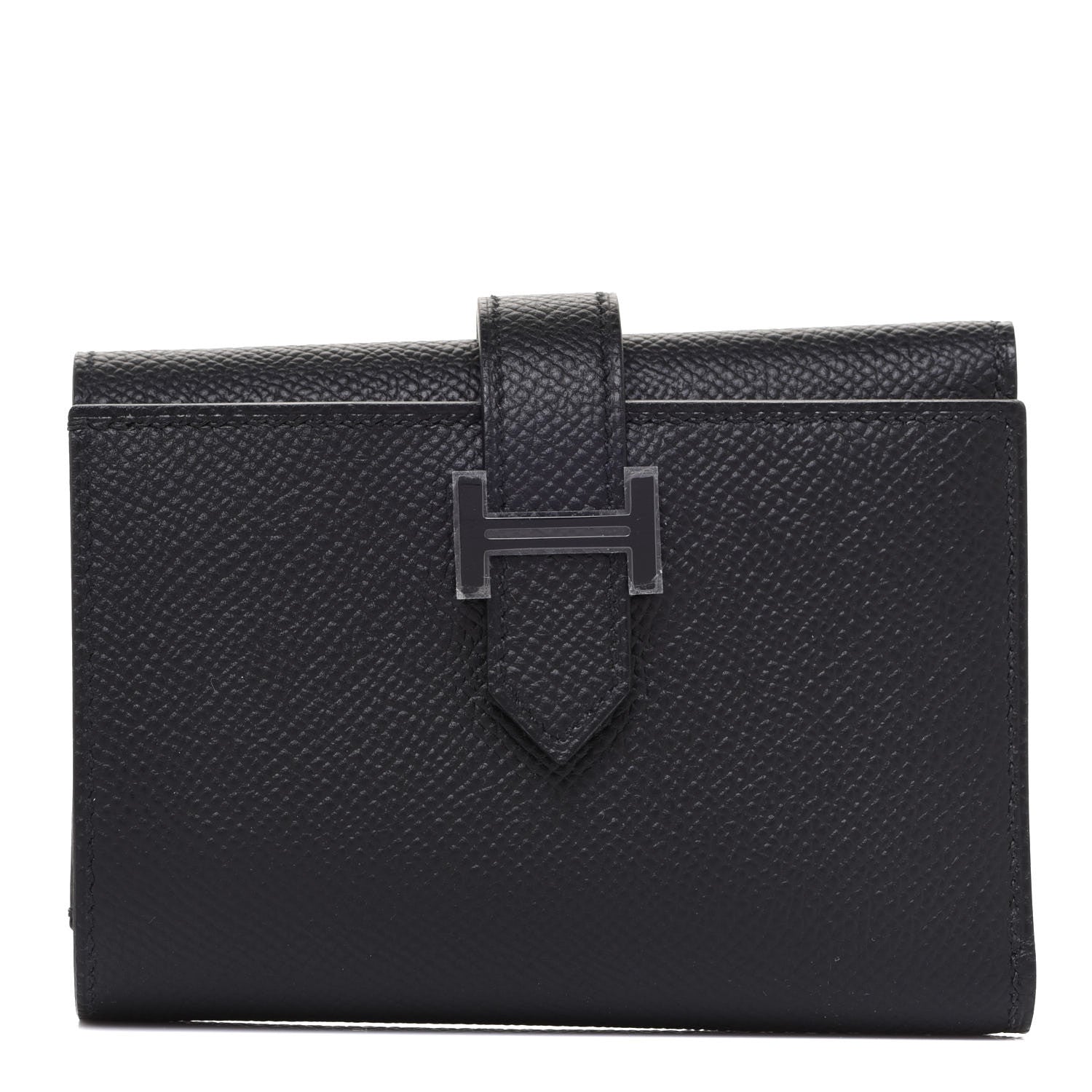 Hermes Epsom Tri-Fold Compact Monochrome Bearn Wallet Black 1 of 8