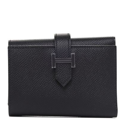 Hermes Epsom Tri-Fold Compact Monochrome Bearn Wallet Black 1 of 8