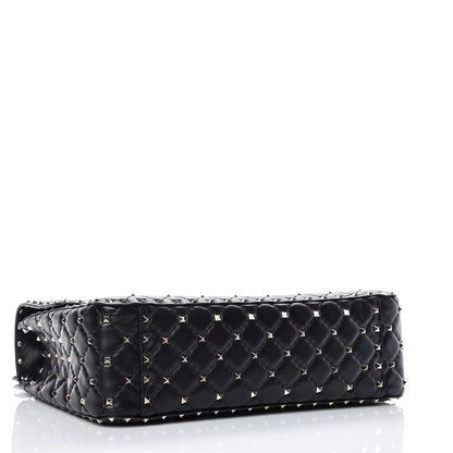 Valentino Garavani Lambskin Large Rockstud Spike Shoulder Bag Black 4 of 10