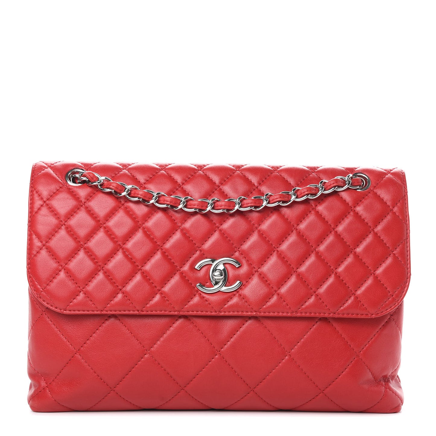 Calfskin Quilted In the Business Flap Bag Red