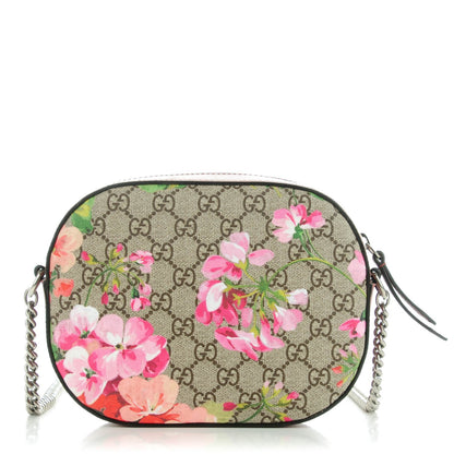 Gucci GG Supreme Monogram Blooms Mini Chain Shoulder Bag Beige Multicolor Dry Rose 1 of 7