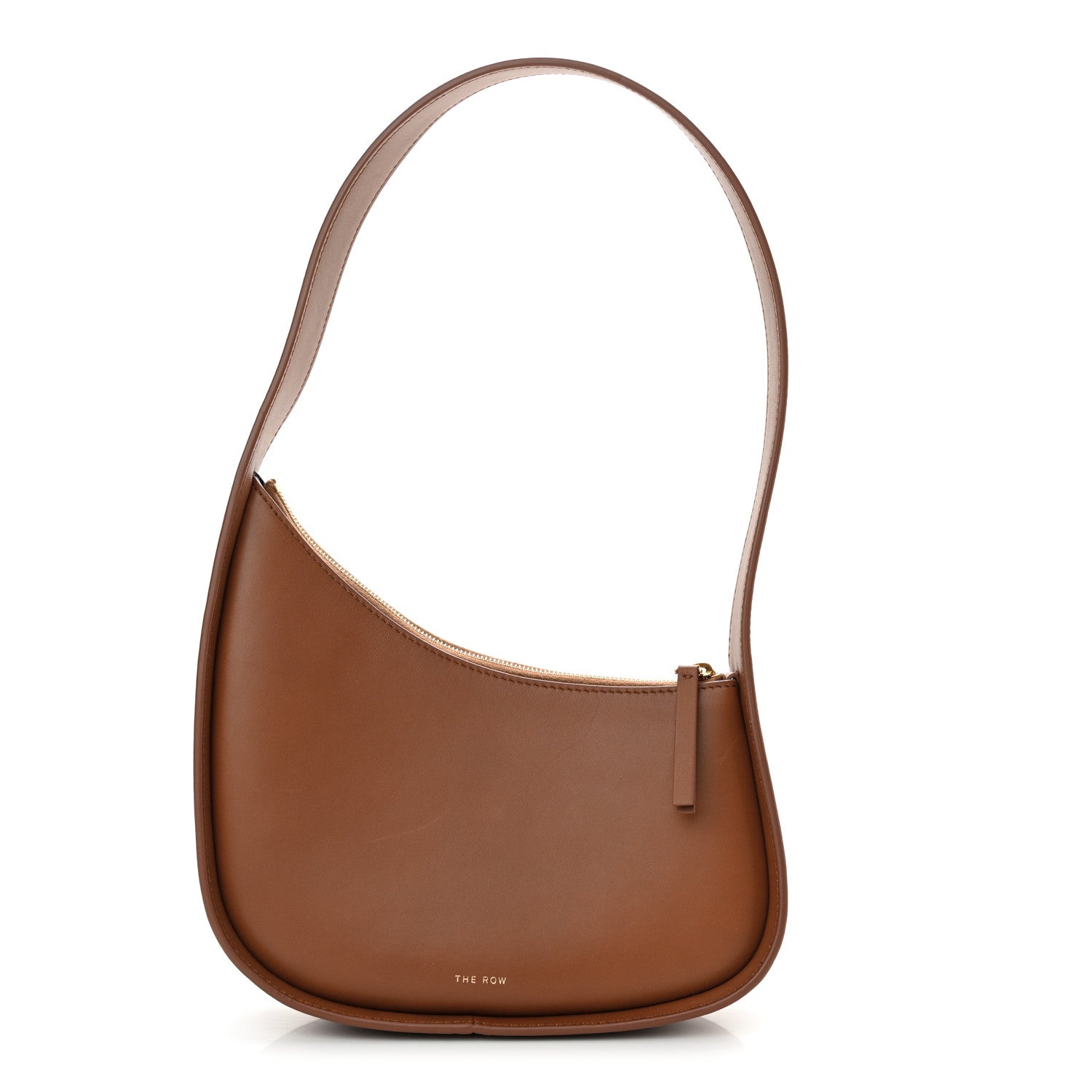 The Row Smooth Calfskin Half Moon Shoulder Bag Chestnut 1 of 11