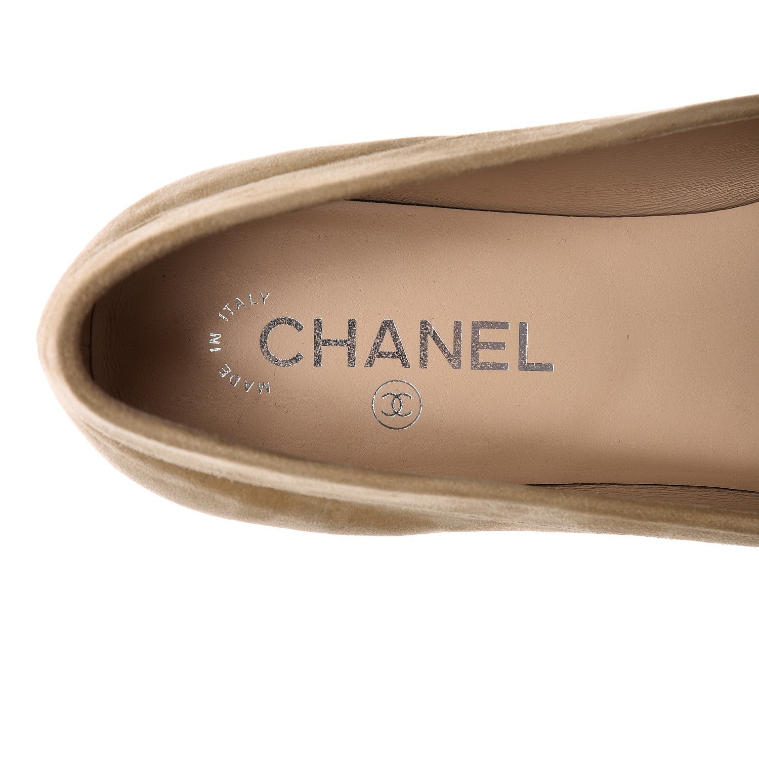 Chanel Kid Suede CC Flats 40 Beige 8 of 10