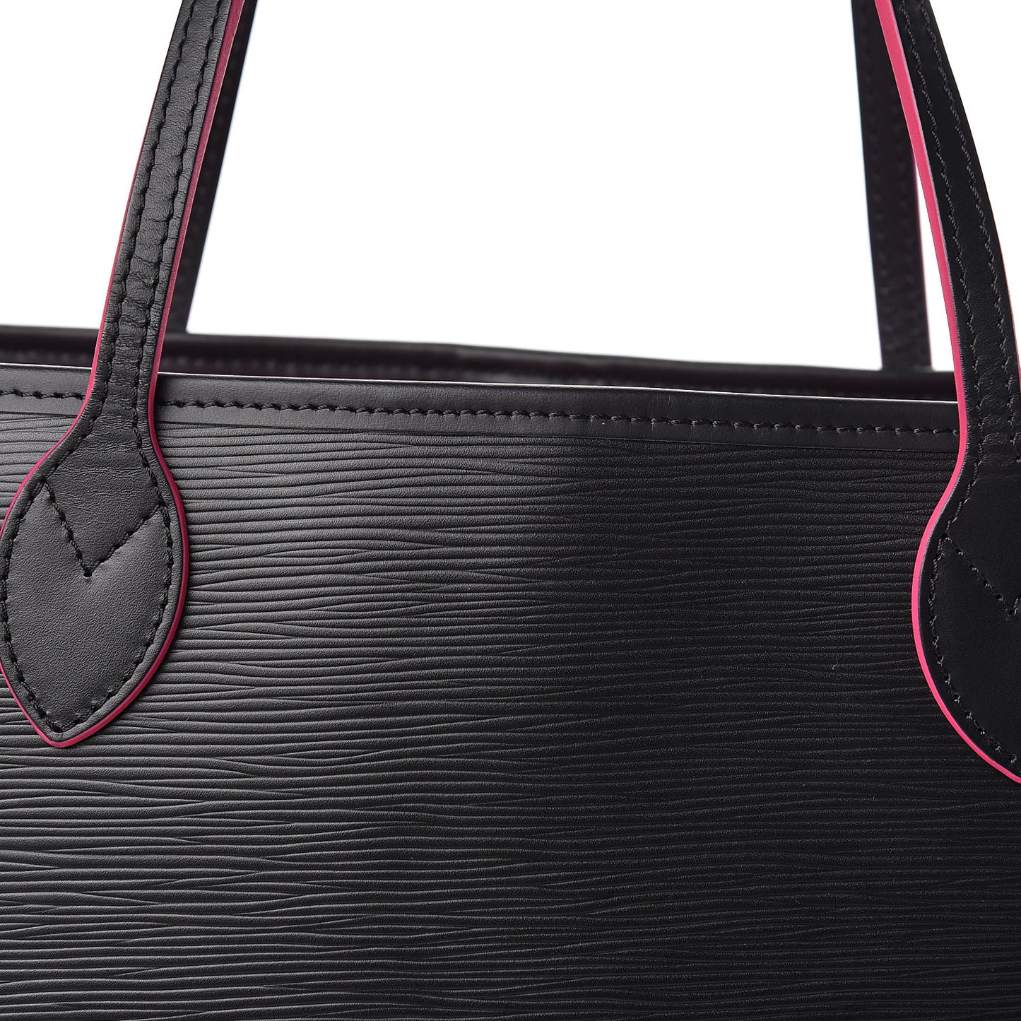 Epi Neverfull MM Black Hot Pink