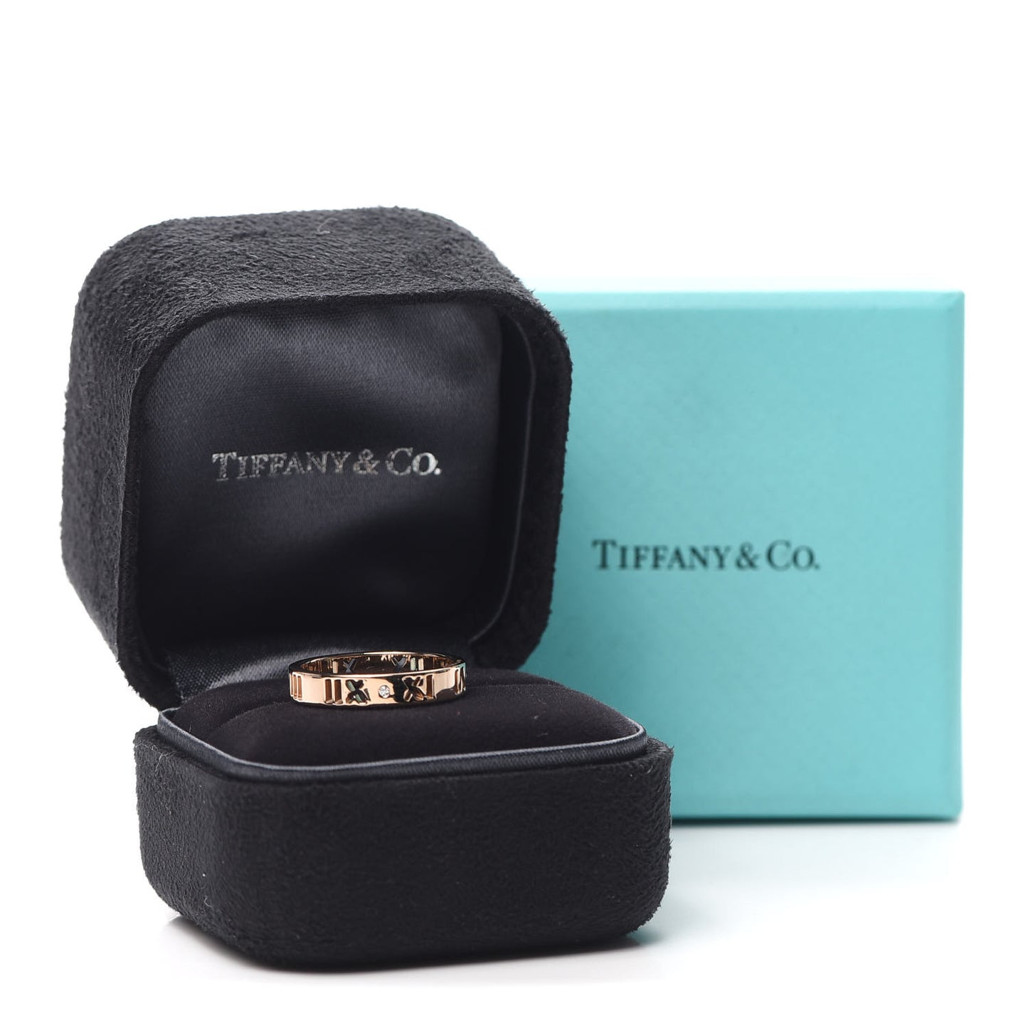 18K Rose Gold Diamond Atlas Pierced Ring 50 5.25