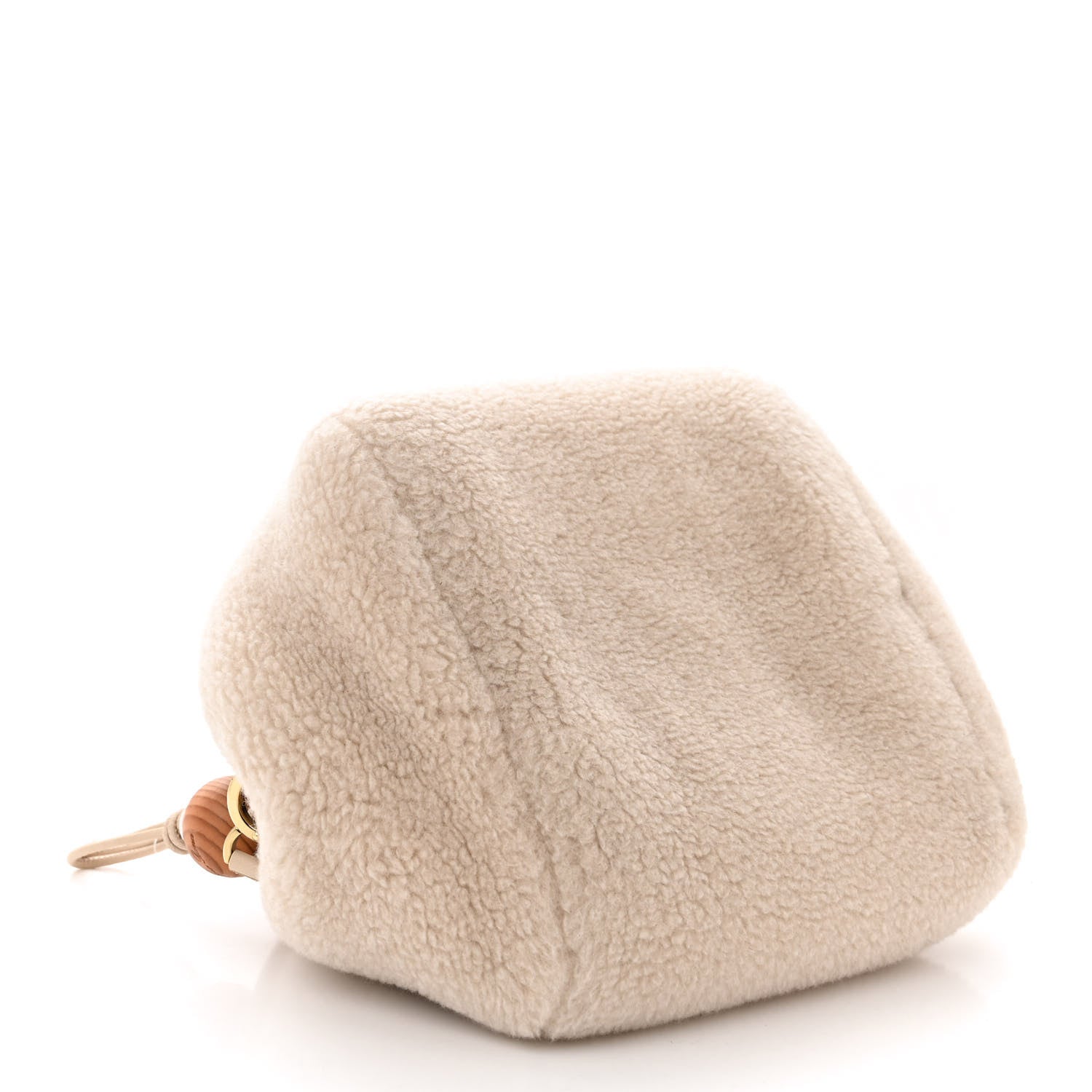 Loro Piana CashFur Pontaccio Puffy Pouch Clutch Bag Ancient Paper 4 of 9