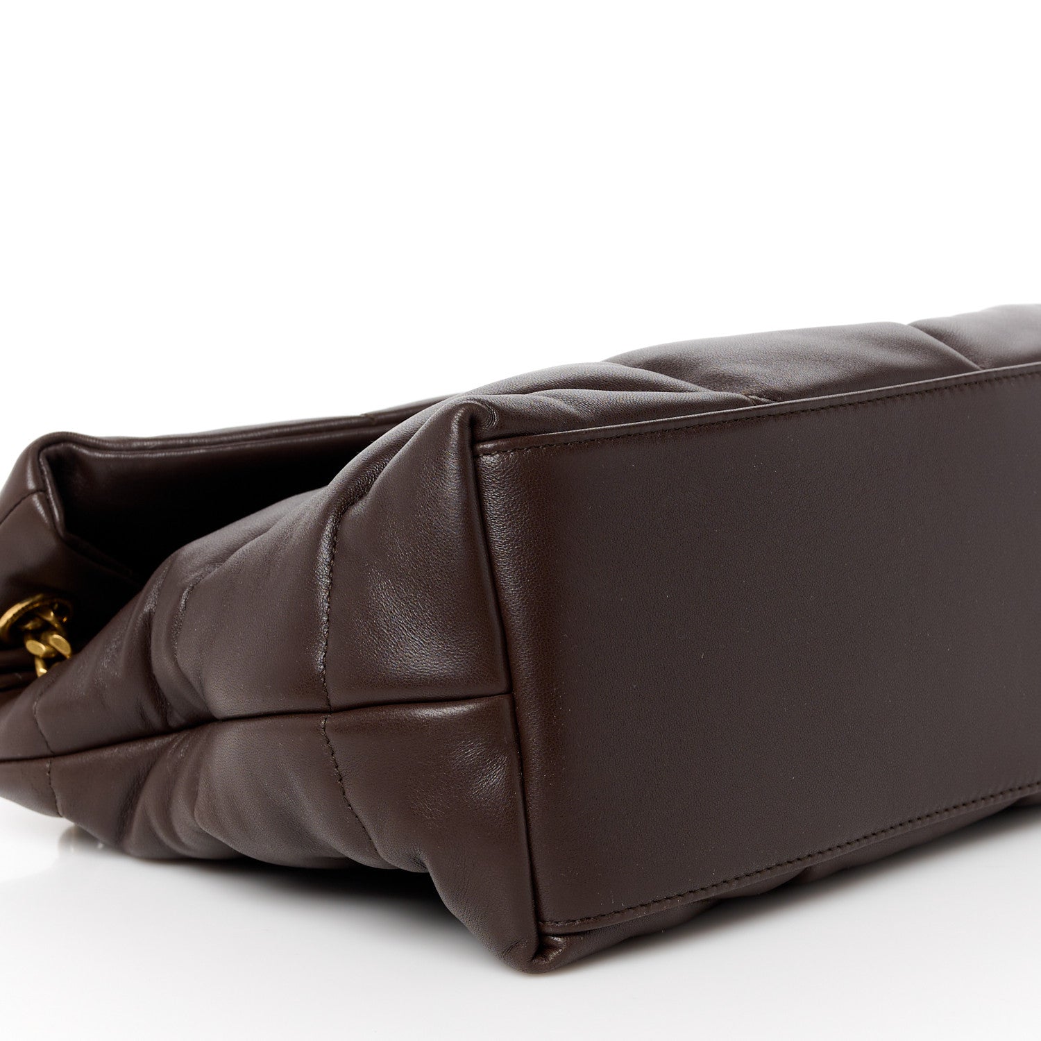 Saint Laurent Lambskin Quilted Small Loulou Puffer Monogram Chain Satchel Dark Ganache 10 of 11