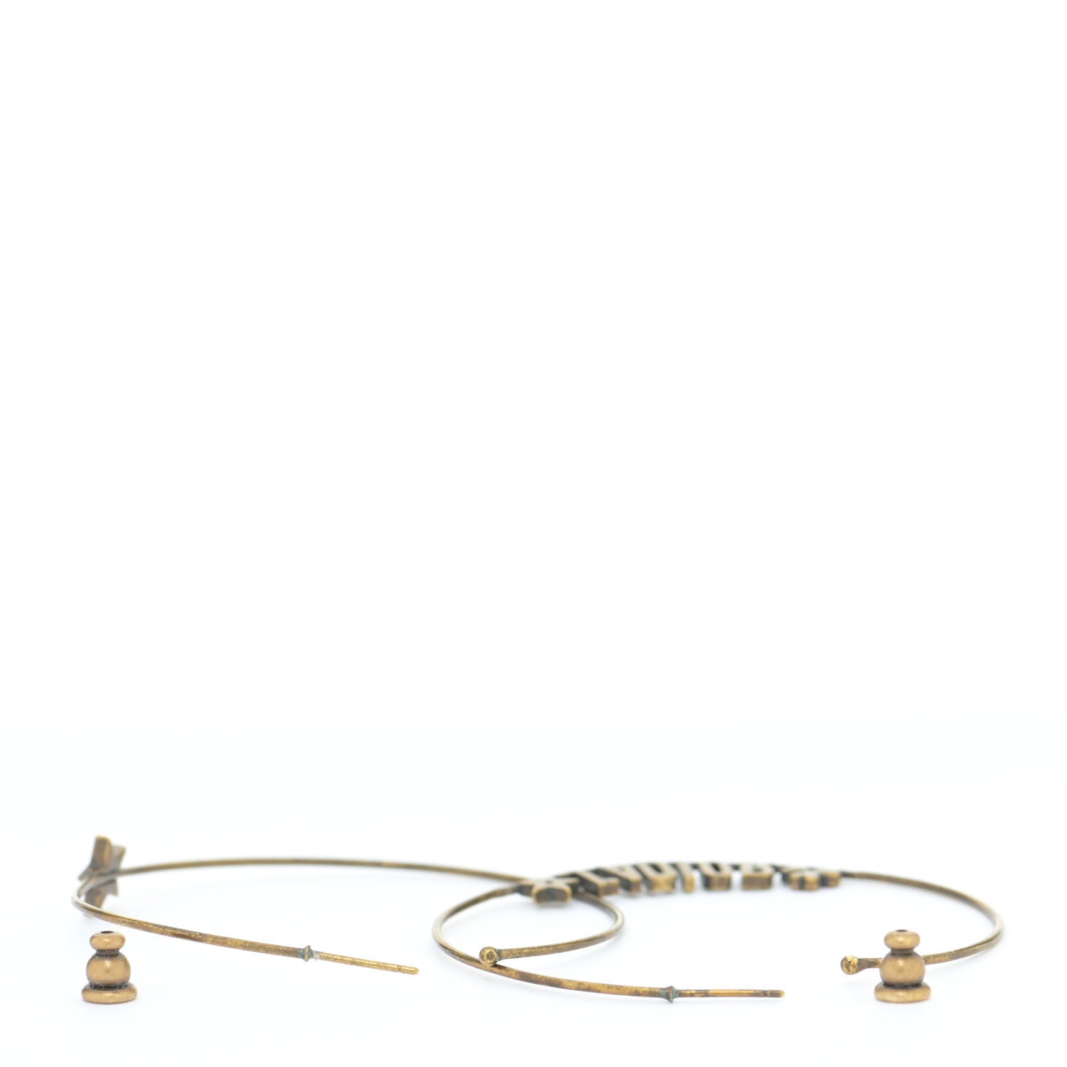 Christian Dior Metal J'Adior Hoop Earrings Aged Gold 3 of 4