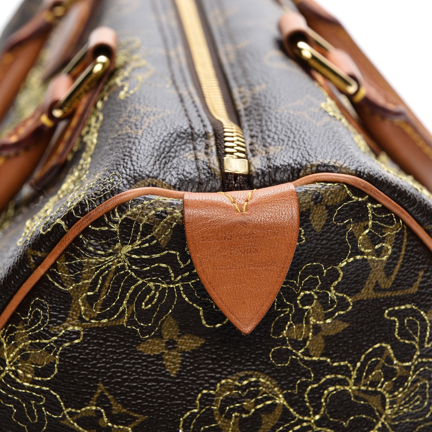 Louis Vuitton Monogram Dentelle Speedy 30 Gold 6 of 8