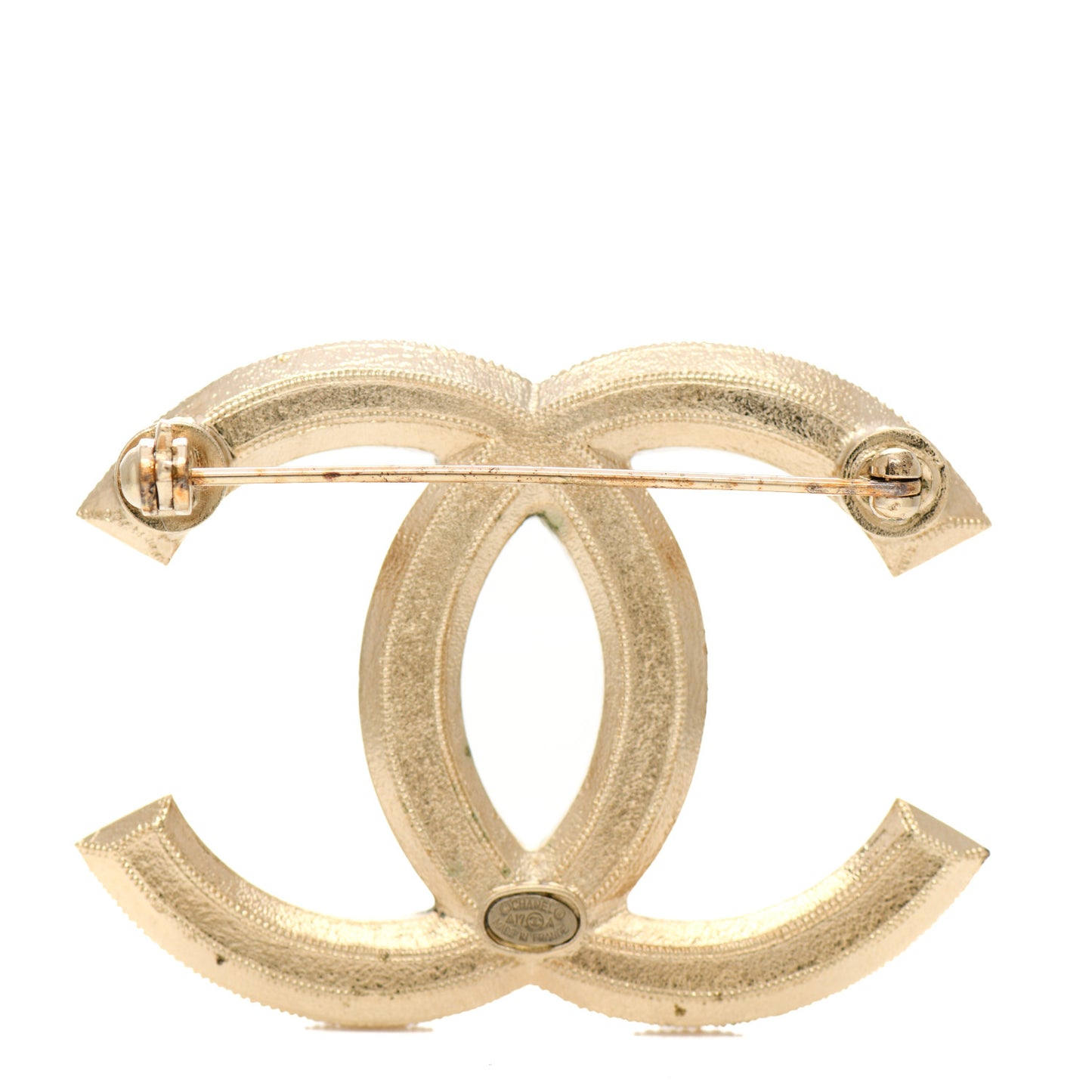 Pearl CC Brooch Gold