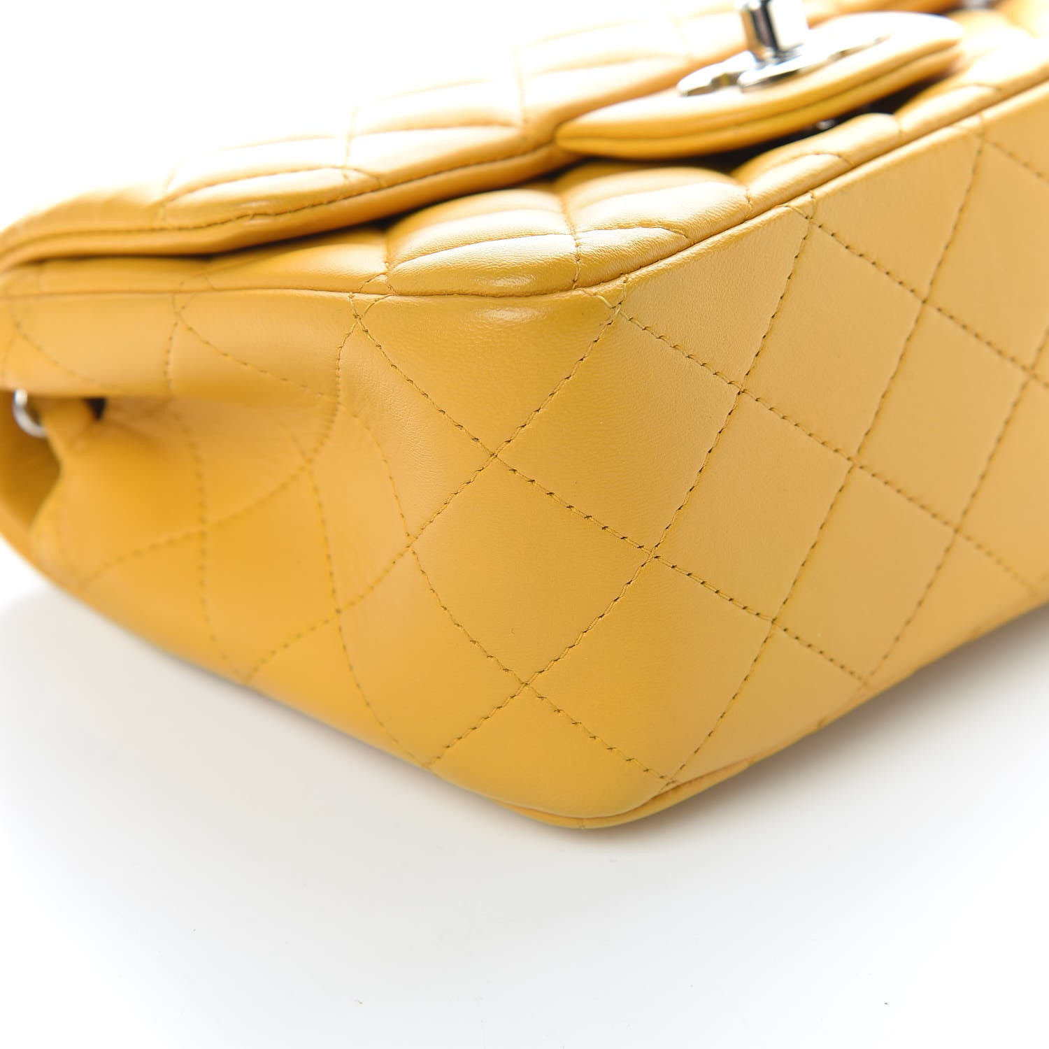 Chanel Lambskin Quilted Mini Square Flap Yellow 5 of 9
