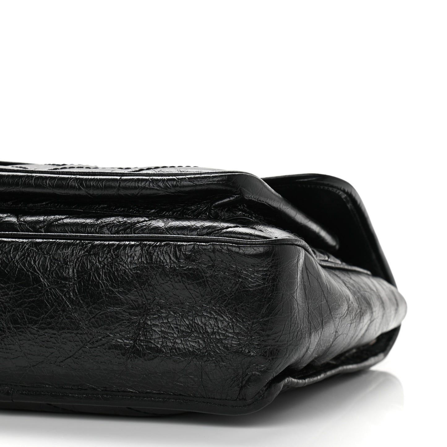 Crinkled Calfskin Matelasse Monogram Large Niki Chain Satchel Black