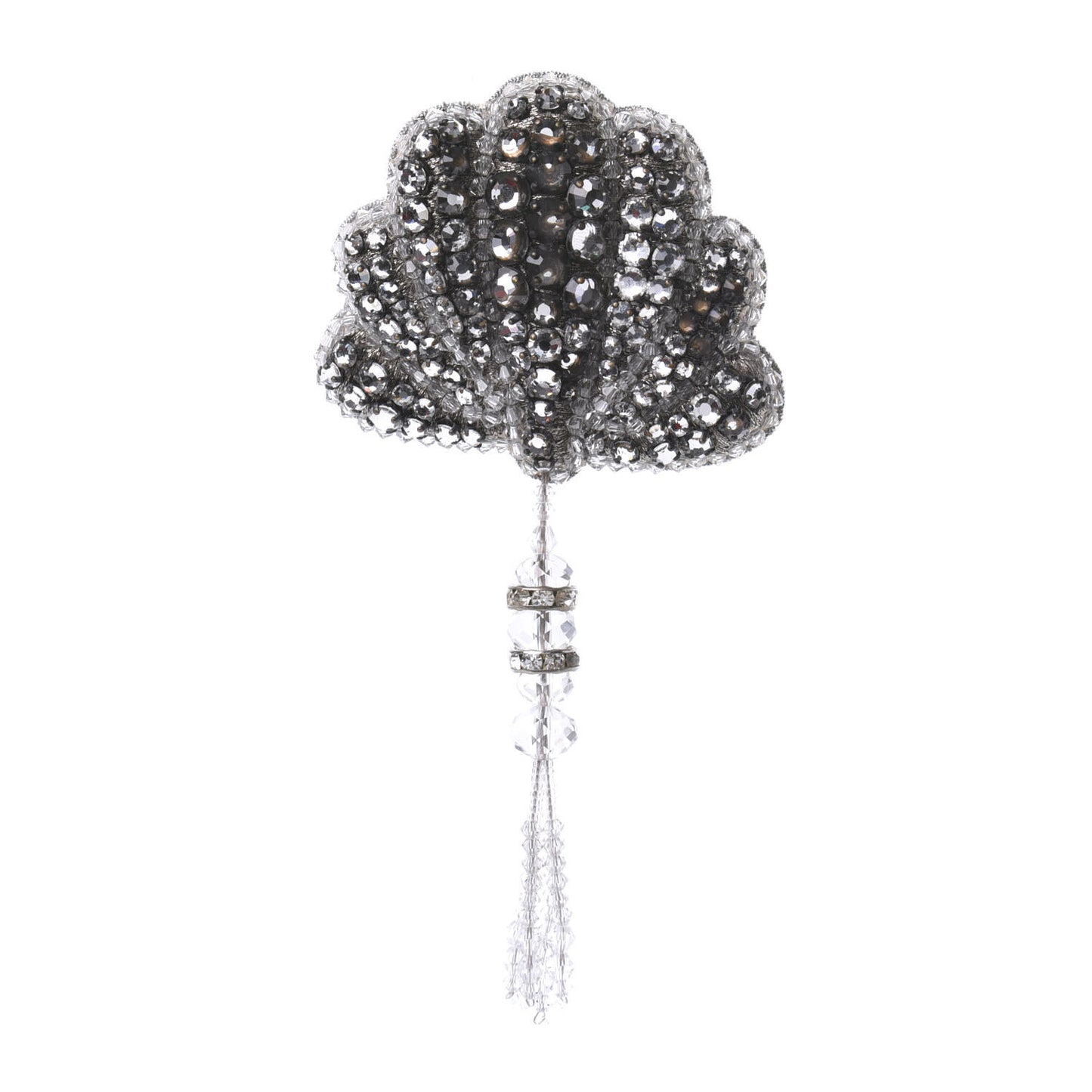 Crystal Shell Brooch Silver