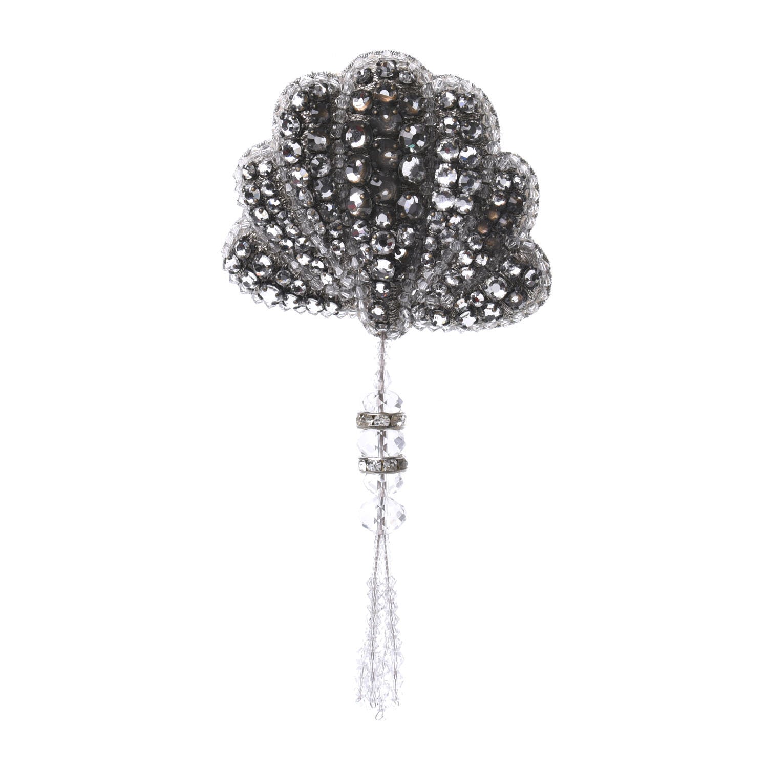 Gucci Crystal Shell Brooch Silver 1 of 6