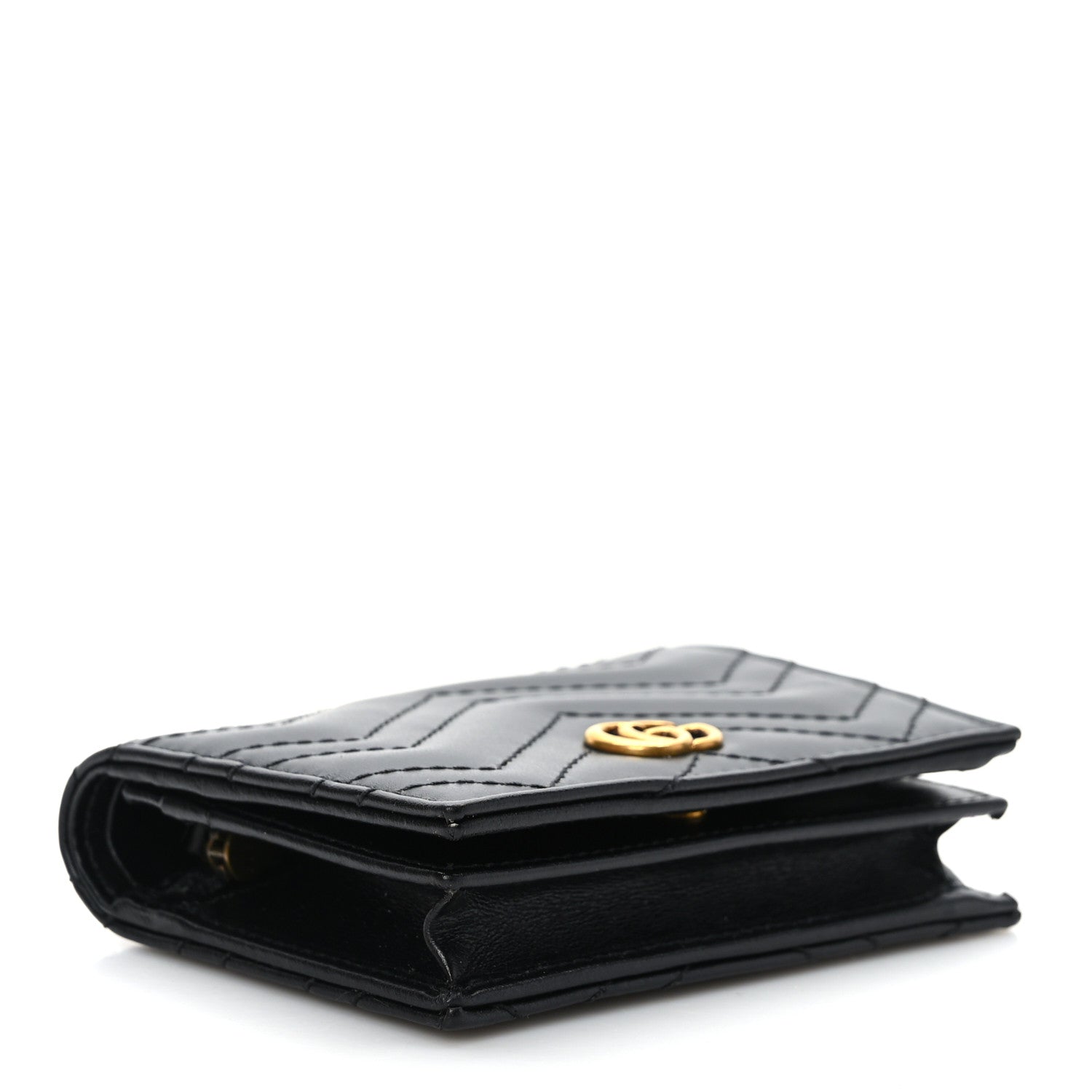 Gucci Calfskin Matelasse GG Marmont Card Case Wallet Black 4 of 6