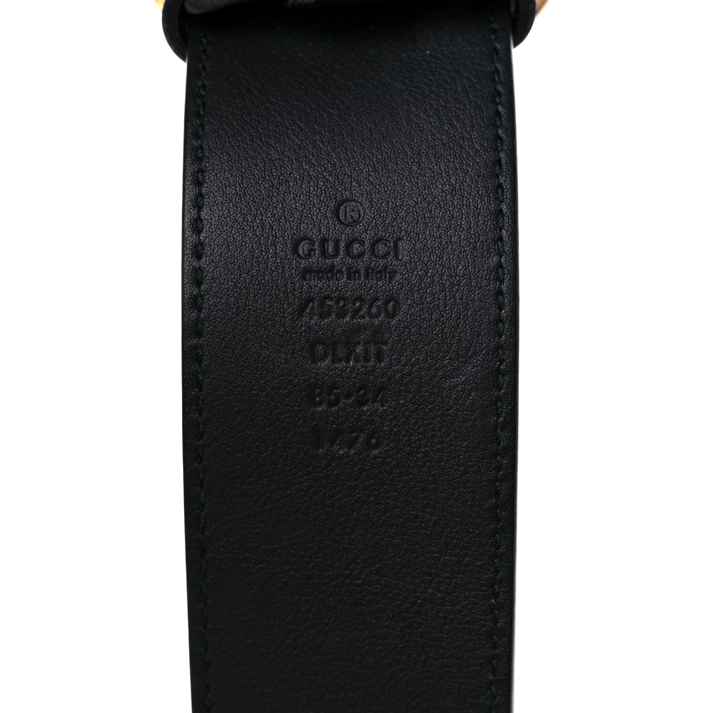 Moon Calfskin Pearl Double G 40mm Belt 85 34 Black Cream