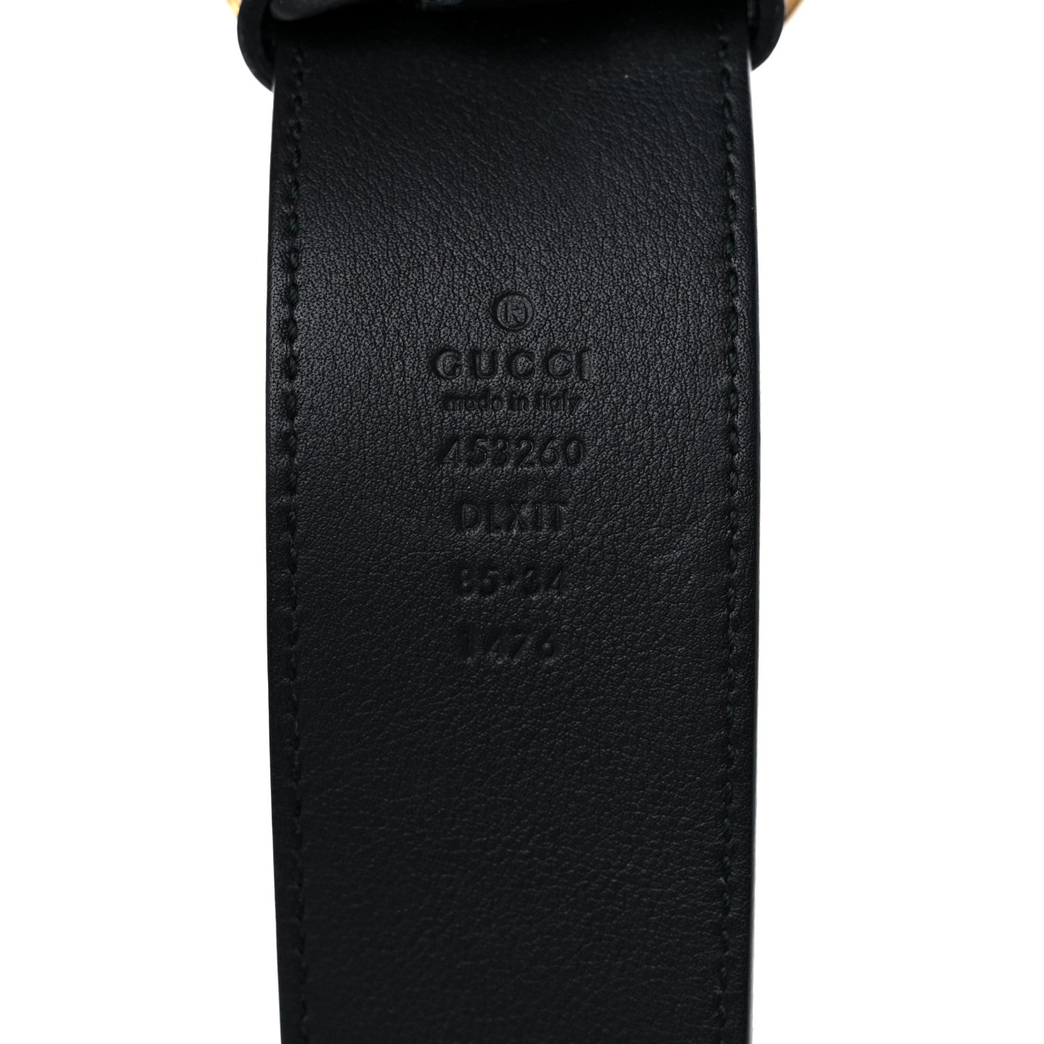 Gucci Moon Calfskin Pearl Double G 40mm Belt 85 34 Black Cream 3 of 4