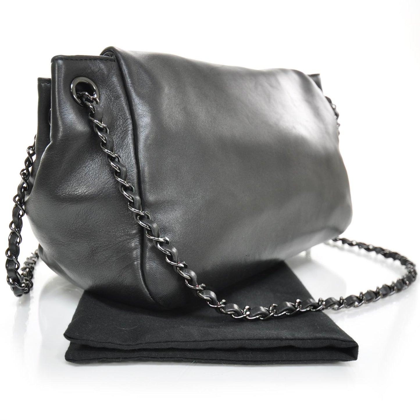 Lambskin Studded Flap Black