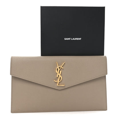 Saint Laurent Grain De Poudre Uptown Pouch Dark Beige 7 of 7