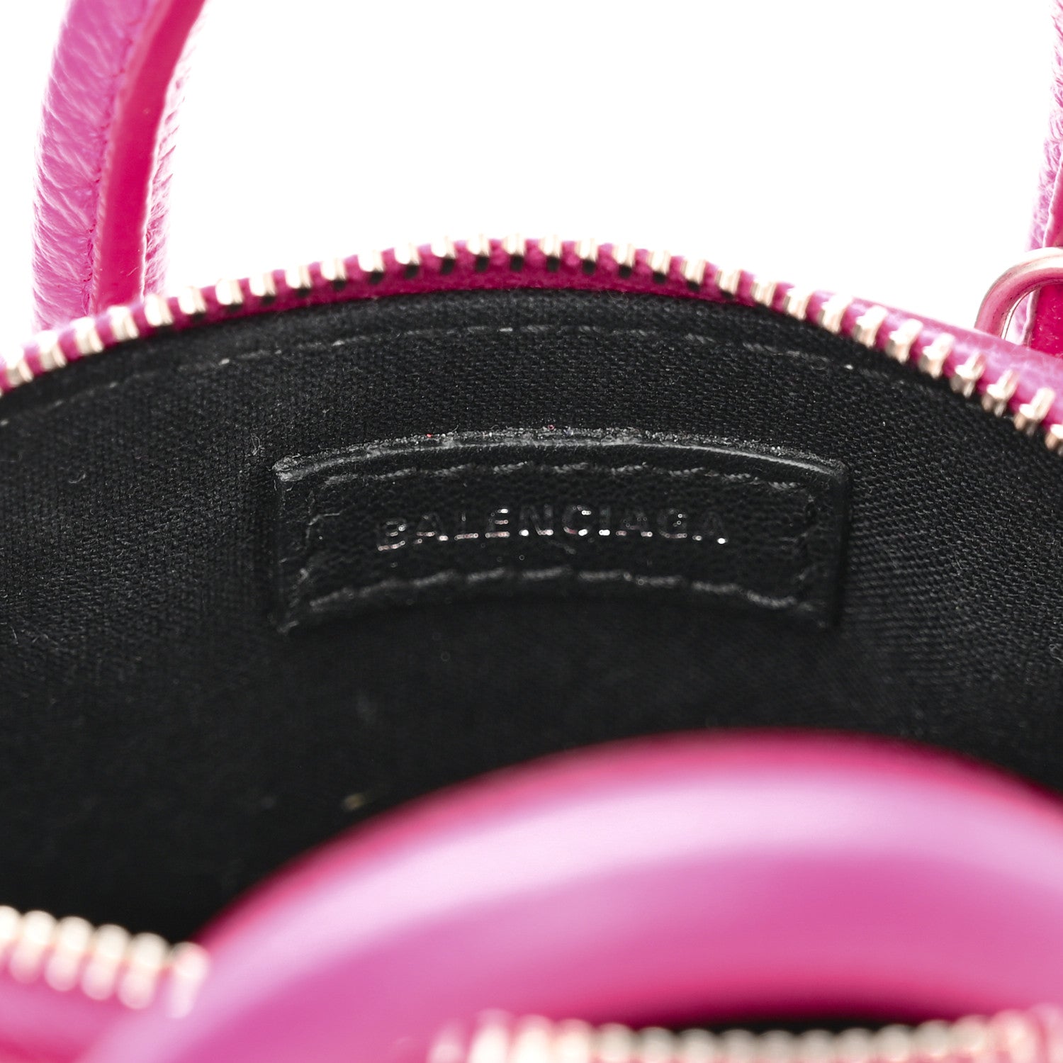 Balenciaga Grained Calfskin Logo Mini Ville Top Handle Bag Fuchsia White 6 of 13