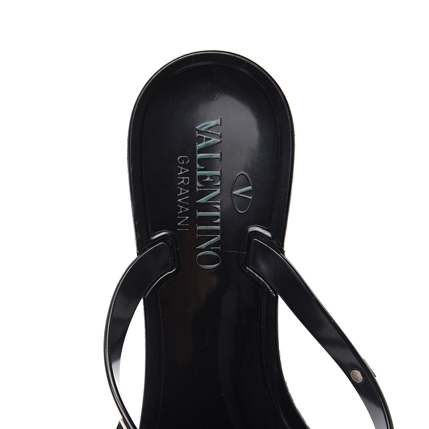 Valentino Garavani PVC Jelly Rockstud Bow Thong Sandals 37 Black 6 of 7