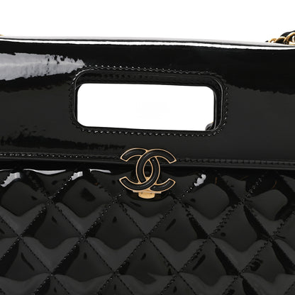 Chanel Patent Quilted Graphic Catch Flap Black 8 of 10