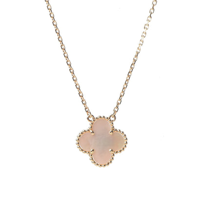 Van Cleef & Arpels 18K Yellow Gold Mother of Pearl Vintage Alhambra Pendant Necklace 4 of 7
