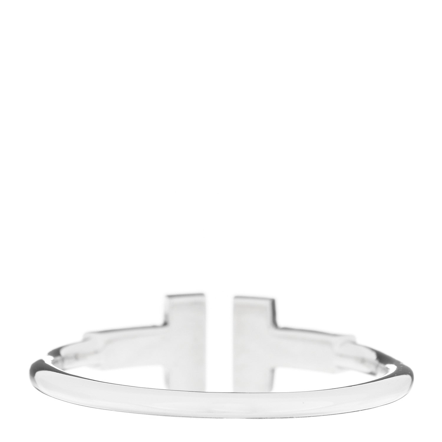 Tiffany 18K White Gold Diamond T Wire Ring 57 8 3 of 4