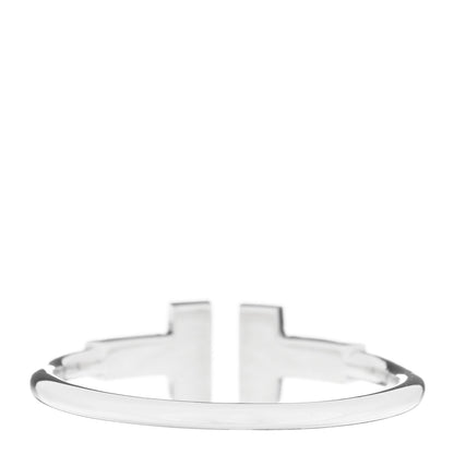 Tiffany 18K White Gold Diamond T Wire Ring 57 8 3 of 4