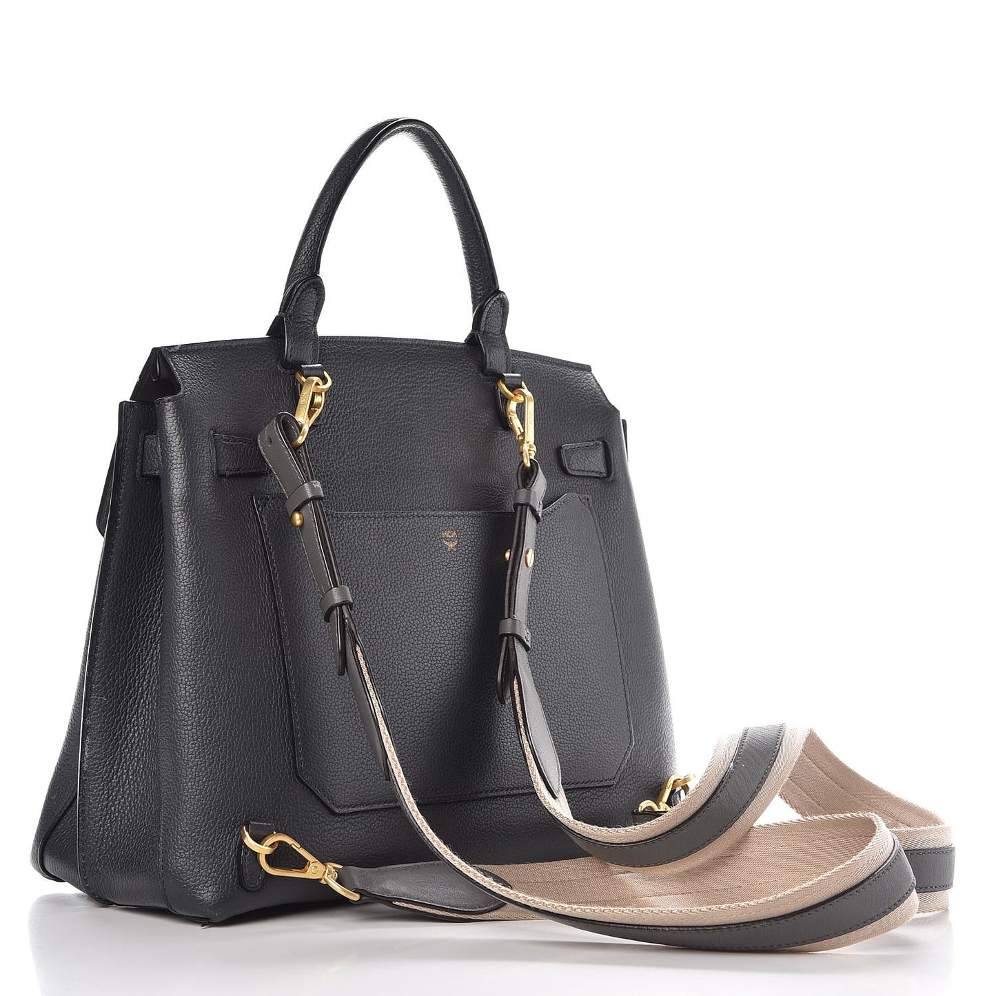 Pebbled Calfskin Medium Milla Backpack Black