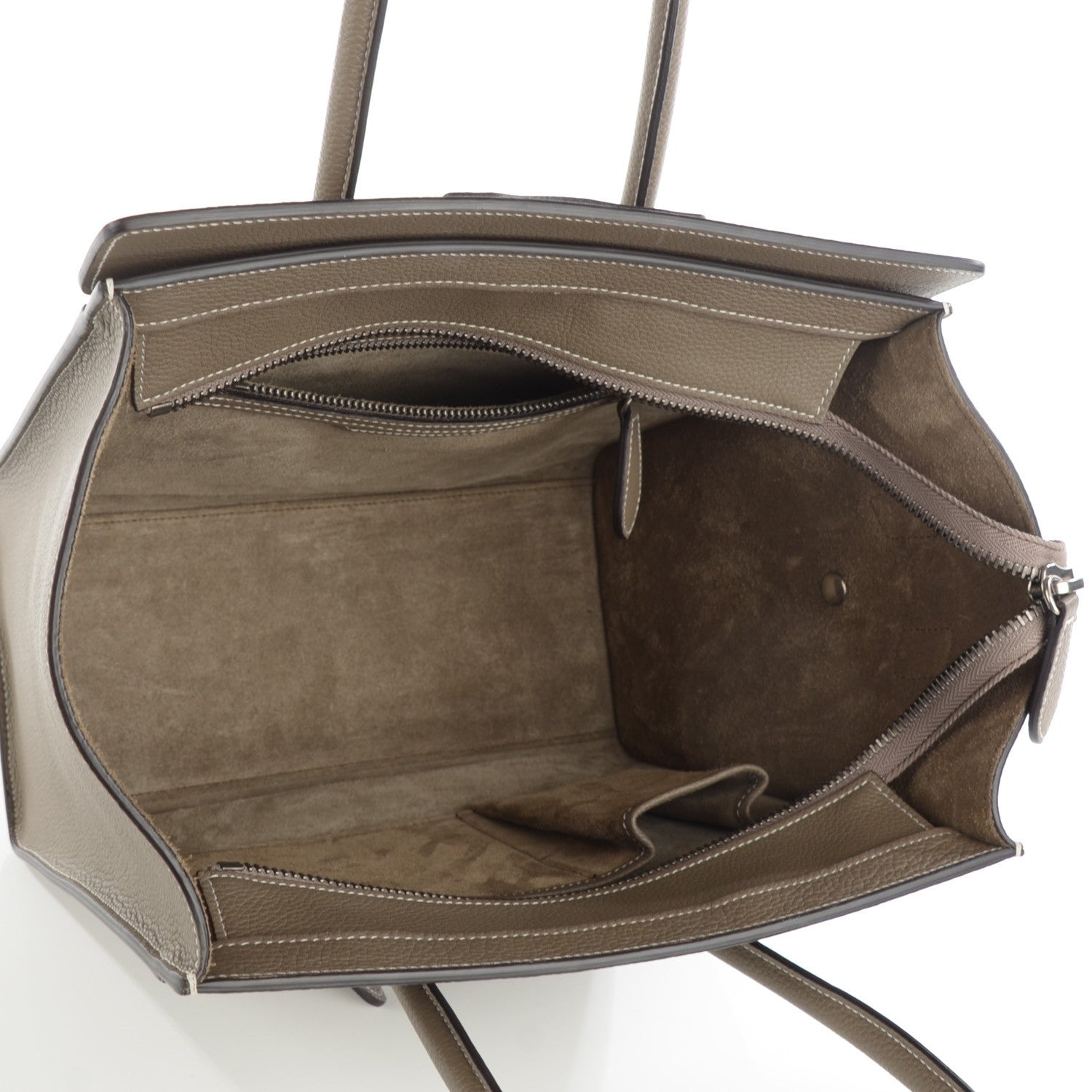 Celine Drummed Calfskin Micro Luggage Souris 5 of 8