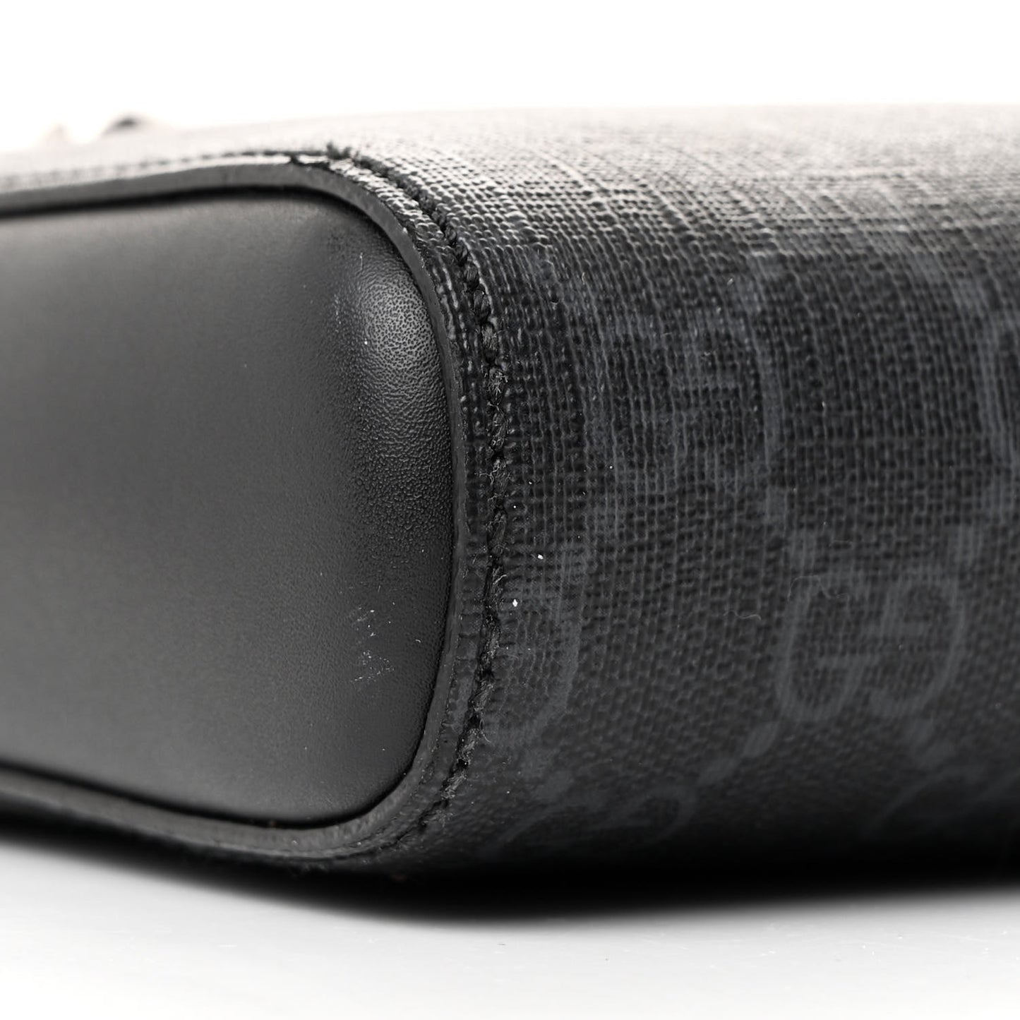GG Supreme Monogram Web Small Flat Messenger Bag Black Grey