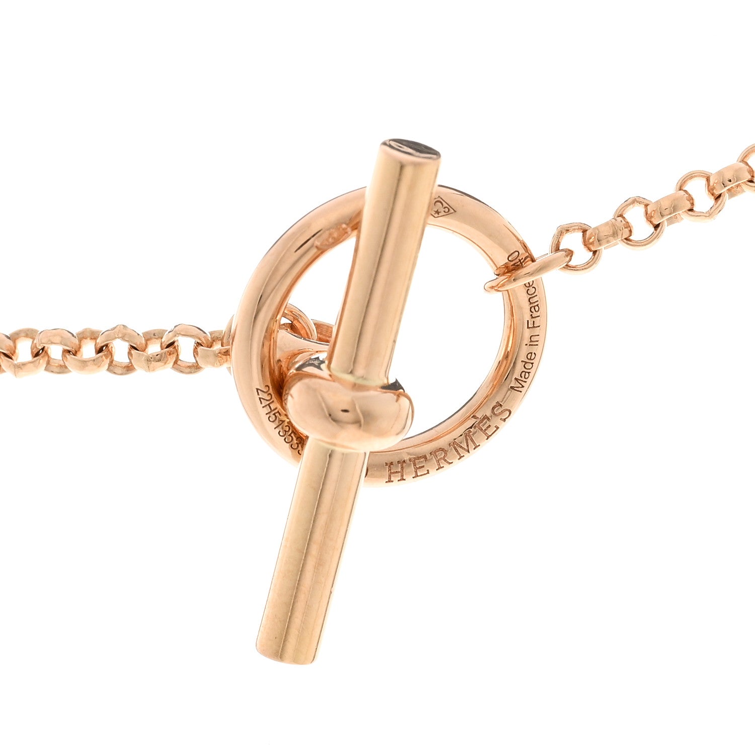 Hermes 18K Rose Gold Diamond Clou d'H Double Pendant Necklace 4 of 5