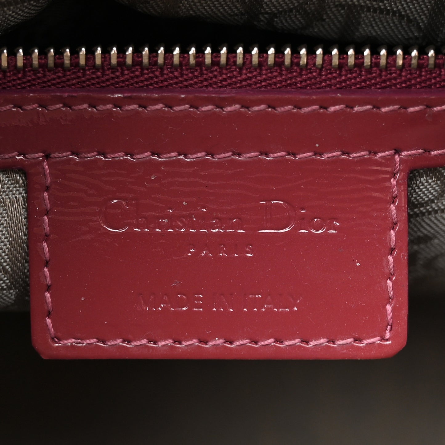 Patent Cannage Medium Lady Dior Dark Pink