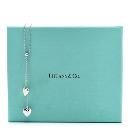 Tiffany Sterling Silver Double Heart Lariat Pendant Necklace 6 of 6